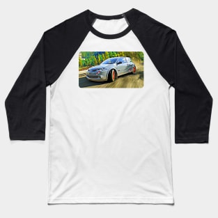 Renault Megane RS Cartoon Drawing Action Print Baseball T-Shirt